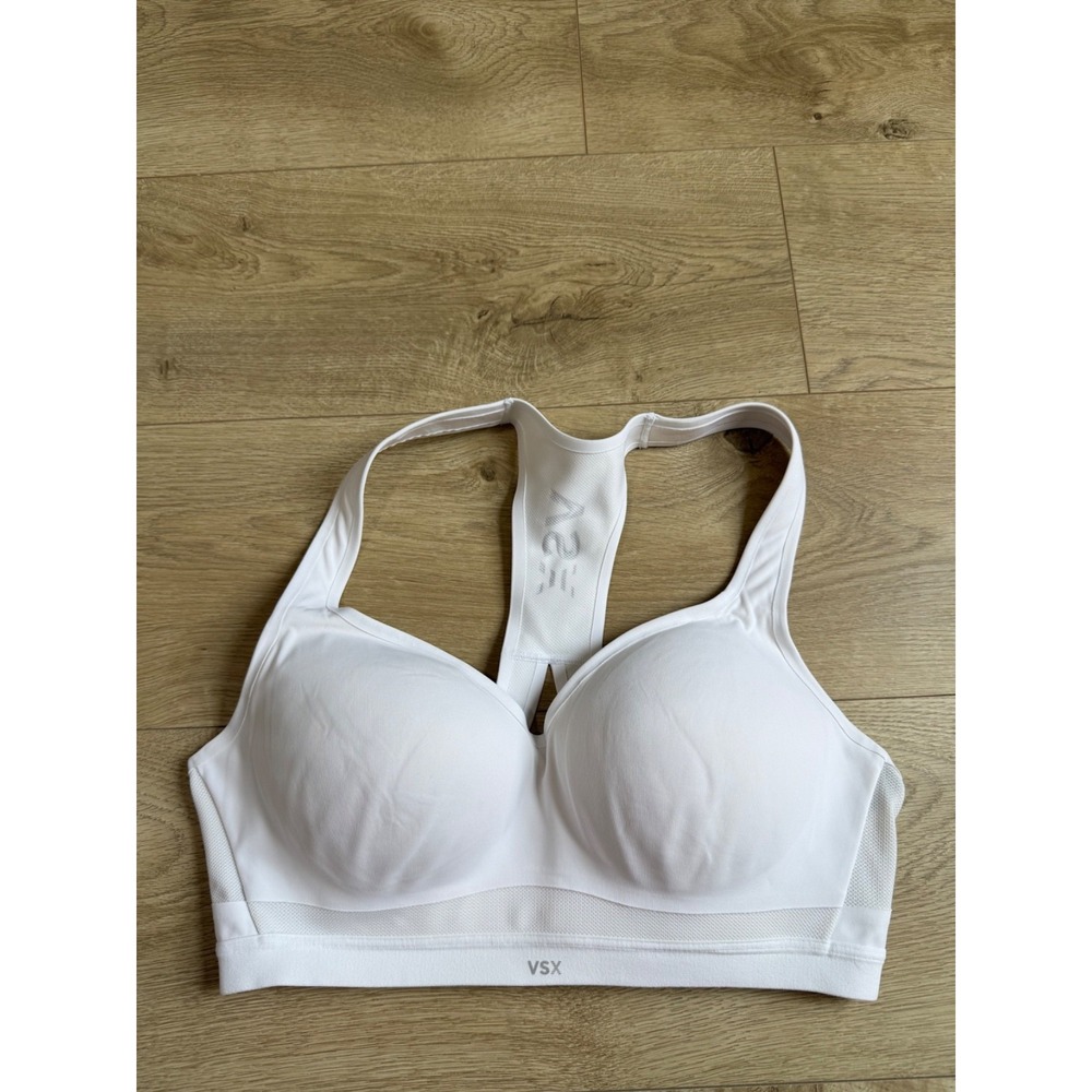 EUC Victoria's Secret VSX Incredible Max Support Plunge Sports Bra White sz 36C